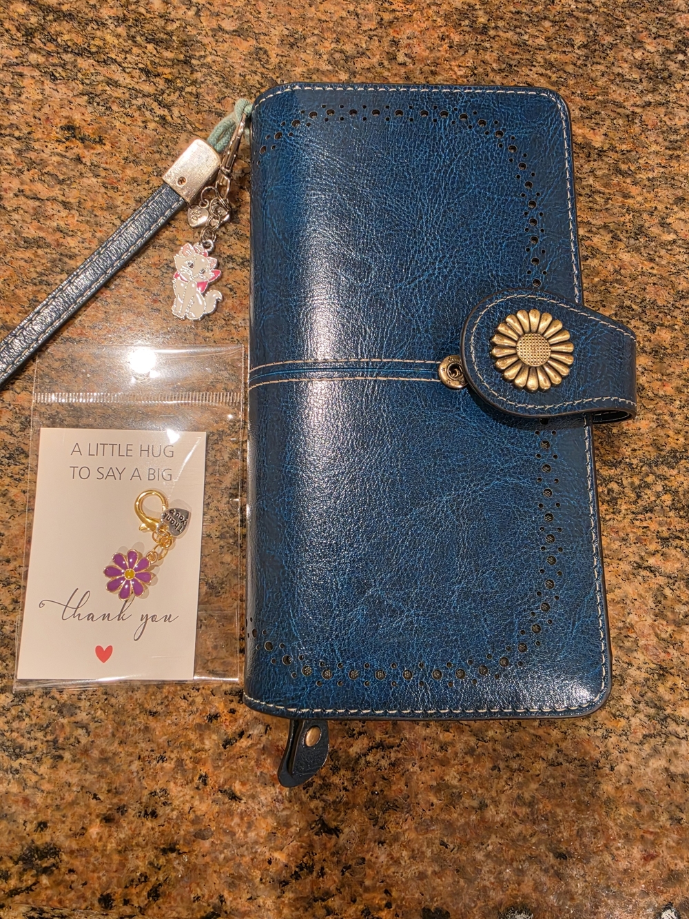 Large Leather Wallet In Peacock Blue